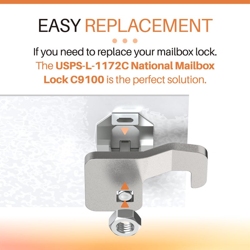 Xinxinlin L-1172C National Mailbox Lock Replacement C9100 - with 3 Keys and 6 Shaped Locking Tabs, Replacement for USPS Mailbox Key Lock - Image 4